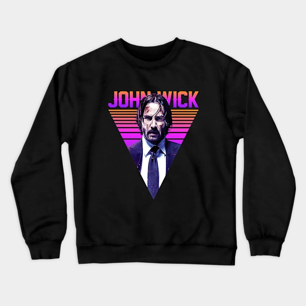 John wick Retro Crewneck Sweatshirt by Pink Umbrella